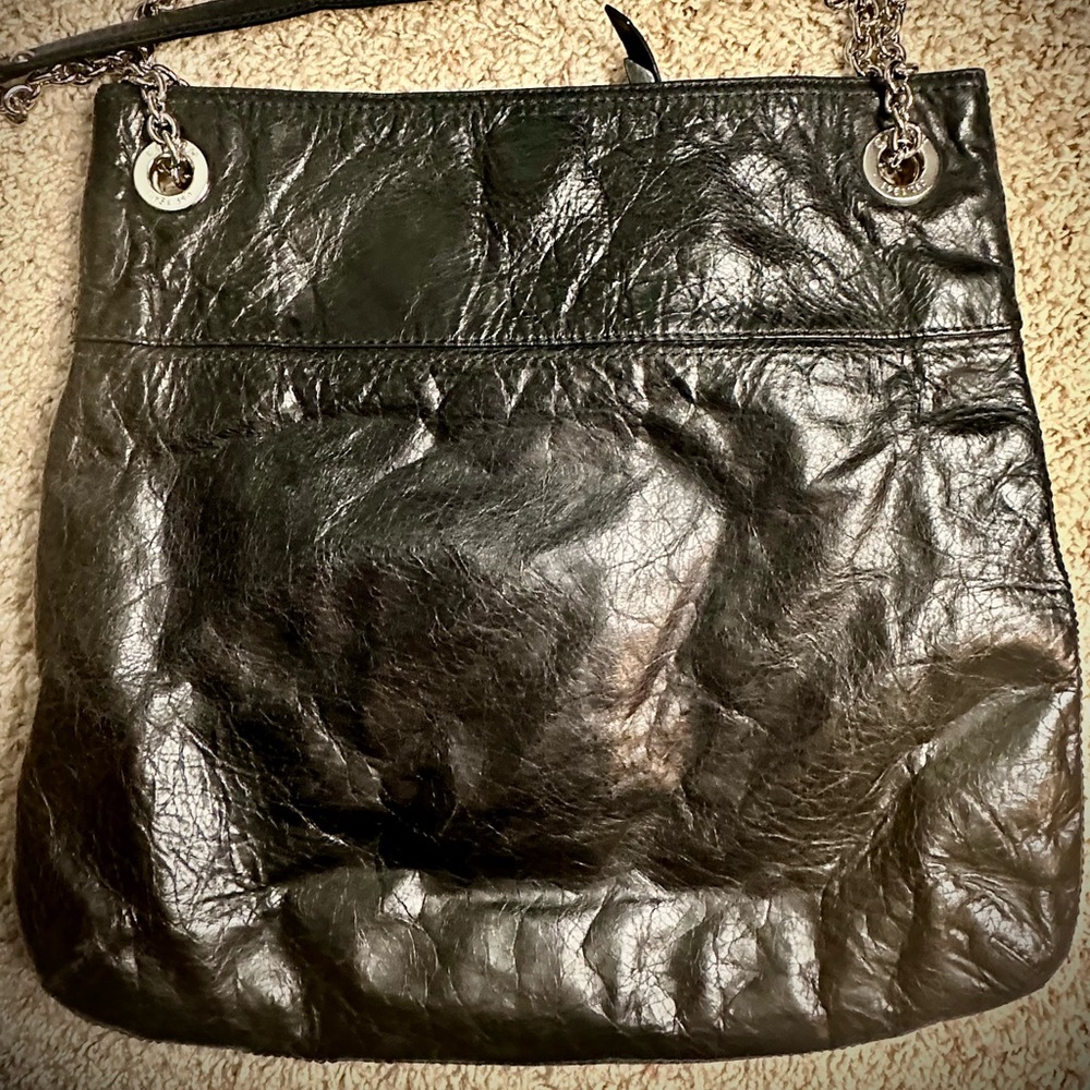 Coach Black Shoulder Bag with Silver Chain - Picture 2 of 16